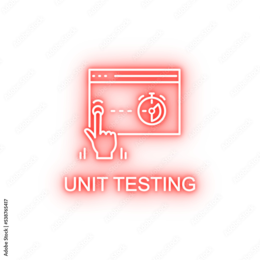 Poster unit testing neon icon