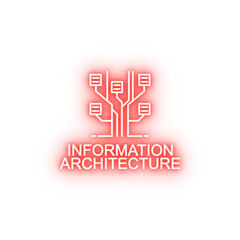 information architecture neon icon
