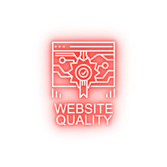website quality neon icon