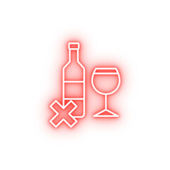 Alcohol ban neon icon
