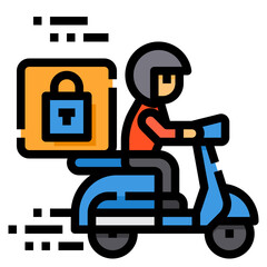 padlock filled outline icon