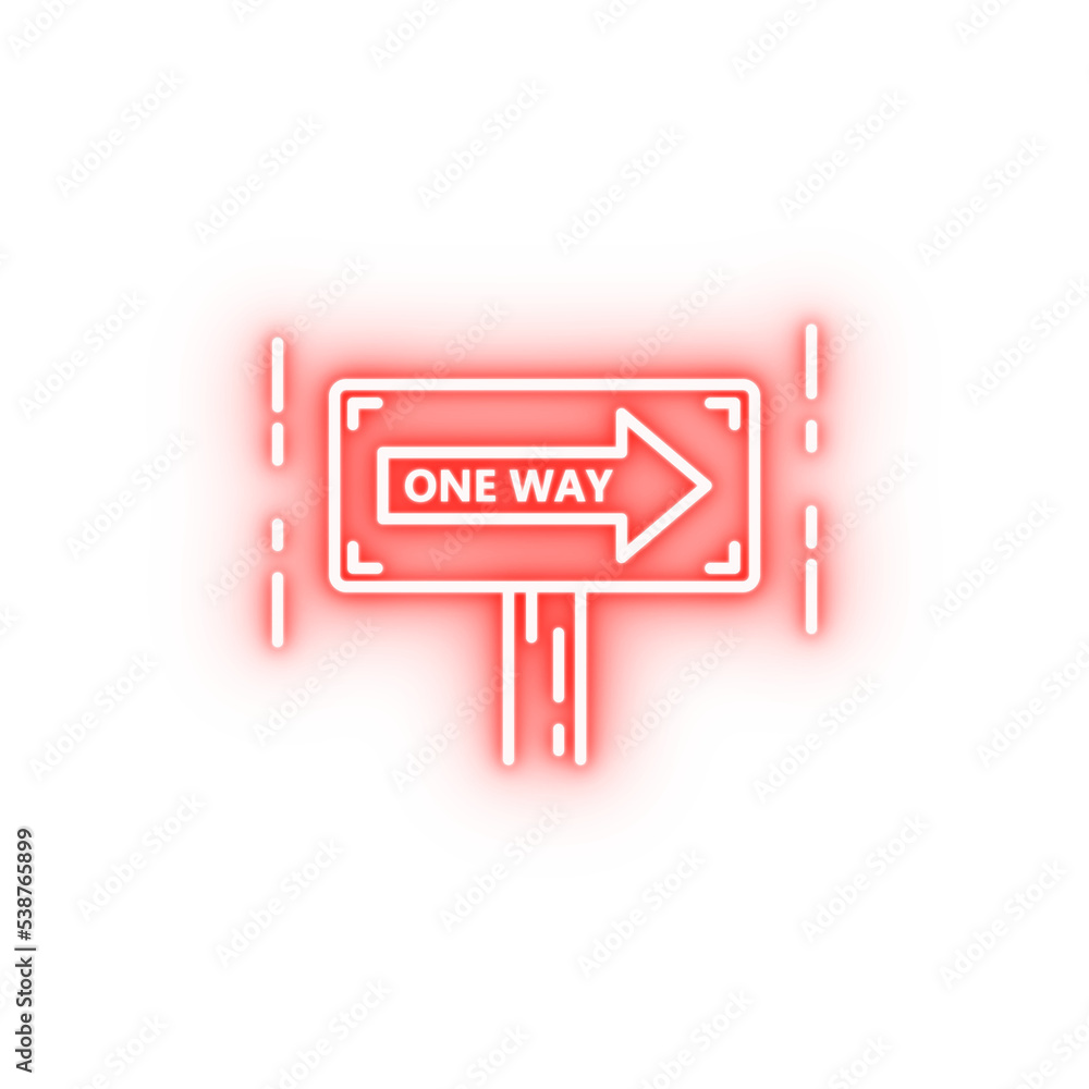 Poster road sign dusk style neon icon