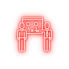 Team planning neon icon