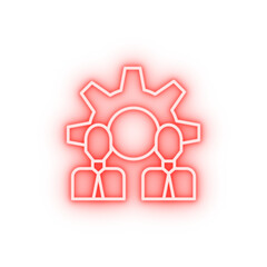 Fototapeta premium Teamwork team neon icon