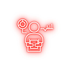 office report worker neon icon