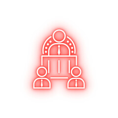 Fototapeta premium group member staff win neon icon