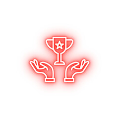 price trophy hands neon icon