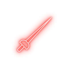 sword outline neon icon