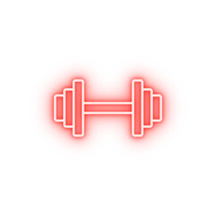 dumbbells outline neon icon