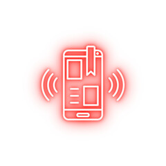 Alerting urgency smartphone neon icon