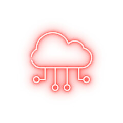 cloud storage neon icon