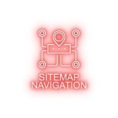 sitemap navigation line neon icon - obrazy, fototapety, plakaty
