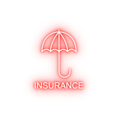 insurance sign outline neon icon