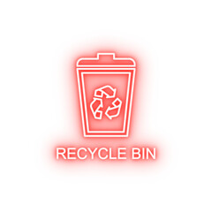 Obraz premium recycle bin outline neon icon