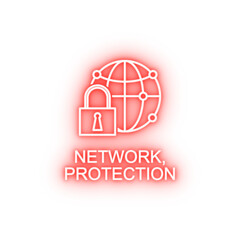 network protection outline neon icon