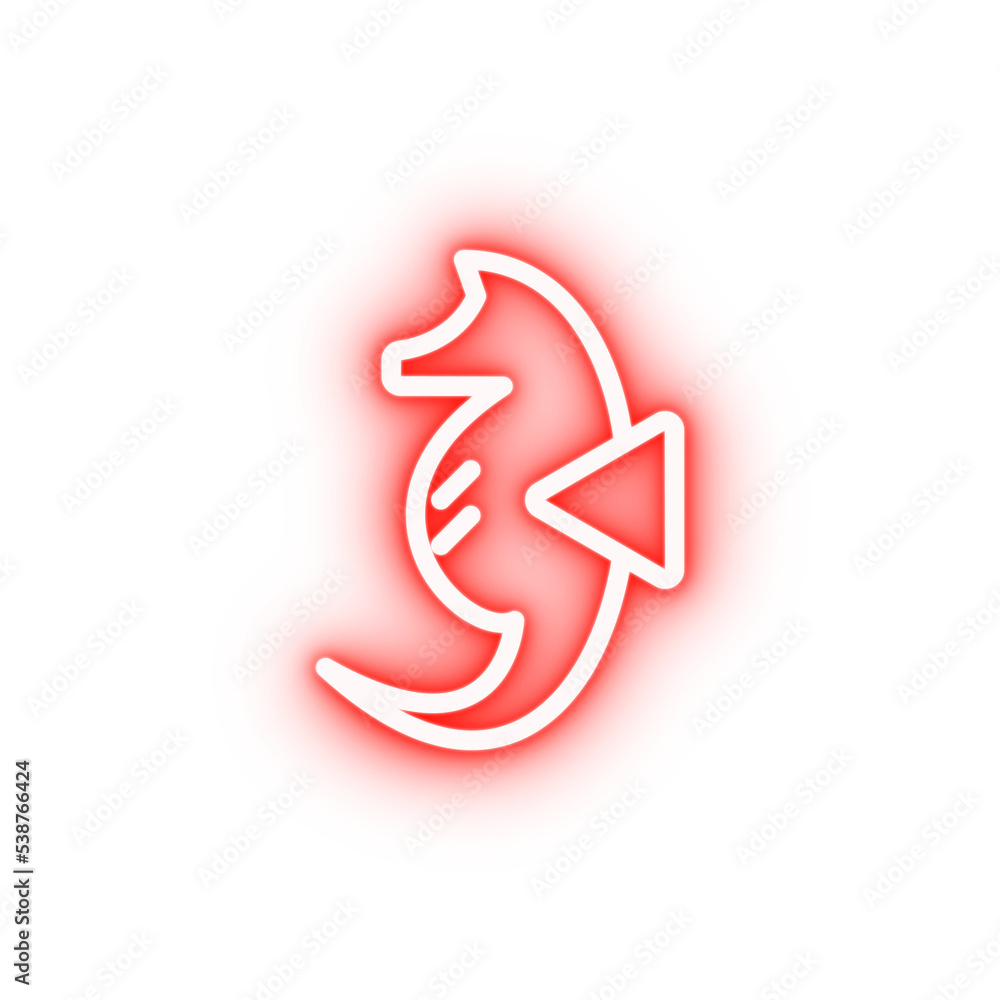 Sticker seahorse neon icon