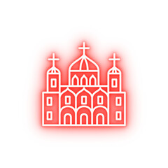 Fototapeta premium Russian culture Christianity church neon icon