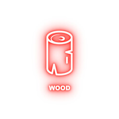 Wood neon icon