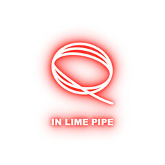 In lime pipe neon icon