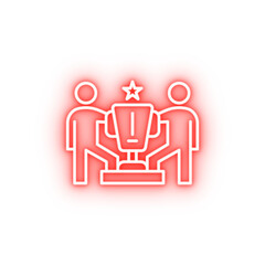 great success trophy neon icon