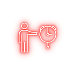 date hour neon icon