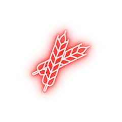 Prehistoric wheat neon icon