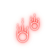 Prehistoric meteorite neon icon