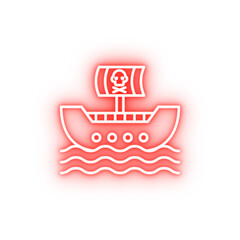 Ship pirate neon icon
