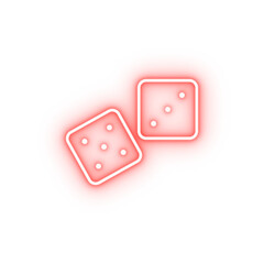 Dice game pirate neon icon