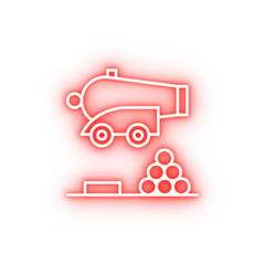 Cannon pirate neon icon