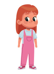 redhead little girl standing