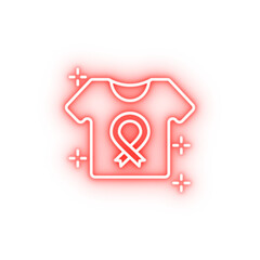 T-shirt ribbon neon icon