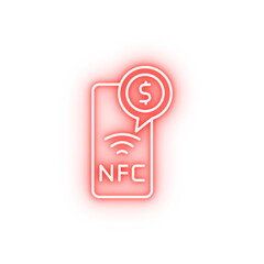 Dollar nfc phone neon icon