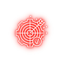 Target gear network neon icon