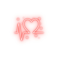 Pulse heart neon icon