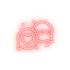 Message chart neon icon