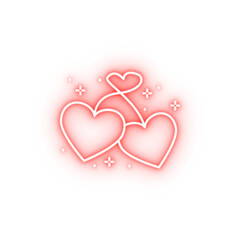 Heart cherry neon icon