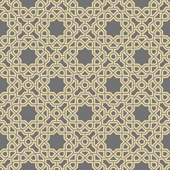Seamless background for your designs. Modern golden ornament. Geometric abstract pattern