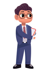 elegant businessman with clipboard