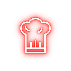 Chef hat Italy neon icon