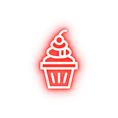 Ice-cream Italy neon icon
