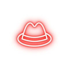 Hat Italy neon icon