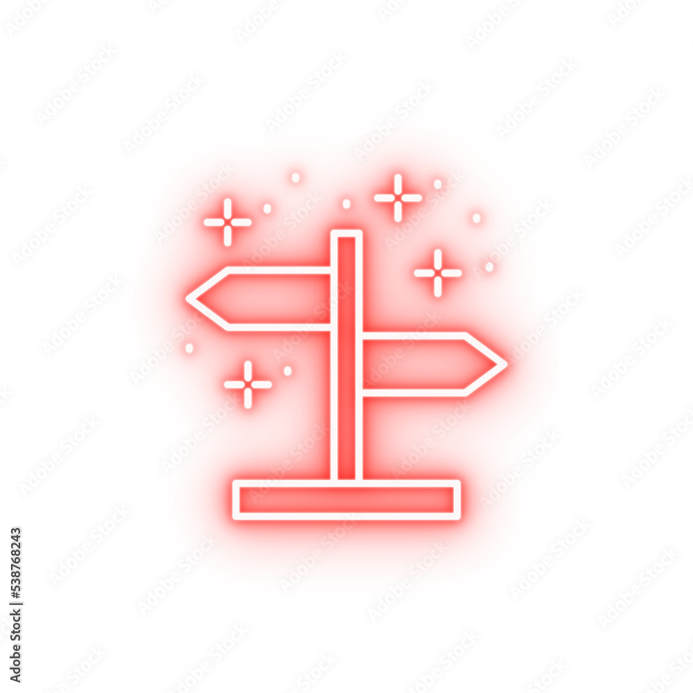 Poster pointer direction neon icon