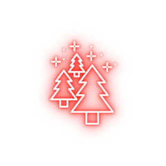 Forest tree neon icon