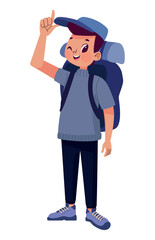 male tourist with travelbag