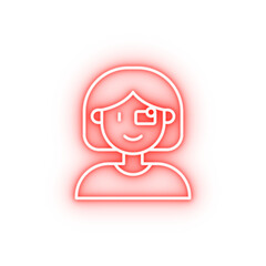 Eyeglasses woman technology neon icon