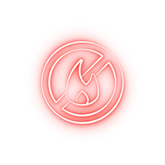 Firefighter no fire two color neon icon