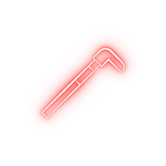 Firefighter crowbar two color neon icon