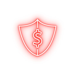 finance protection 2 colored line neon icon