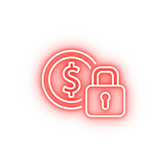 finance castle 2 colored line neon icon